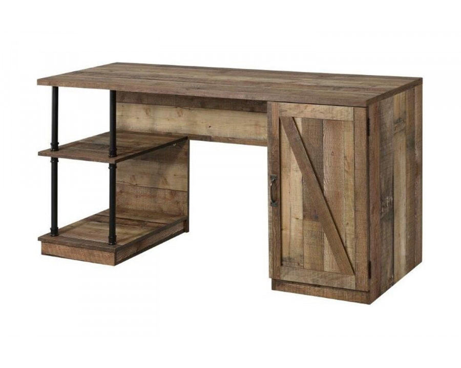 ACME - Canna Writing Desk in Rustic Oak/Black