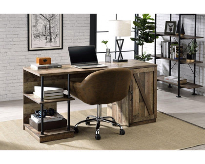 ACME - Canna Writing Desk in Rustic Oak/Black