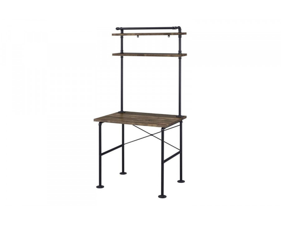 ACME - Ensata Writing Desk in Rustic Oak/Black