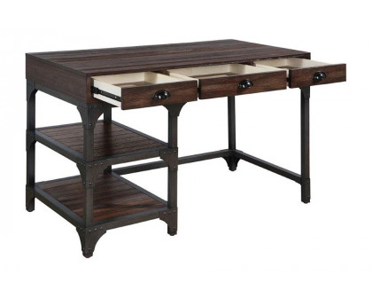 ACME Gorden Writing Desk - Espresso Oak/Antique Black Metal