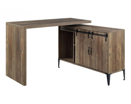 ACME - Zakwani Writing Desk with USB in Rustic Oak/Black (OF00154)