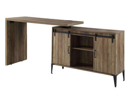 ACME - Zakwani Writing Desk with USB in Rustic Oak/Black (OF00154)