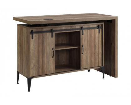 ACME - Zakwani Writing Desk with USB in Rustic Oak/Black (OF00154)