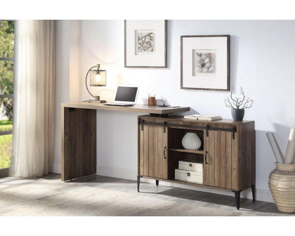 ACME - Zakwani Writing Desk with USB in Rustic Oak/Black (OF00154)