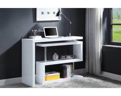 ACME - Buck II Writing Desk with USB in White High Gloss