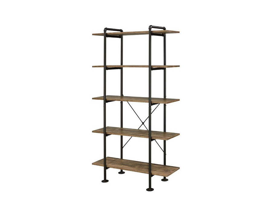 ACME - Nefo Bookshelf in Rustic Oak/Black