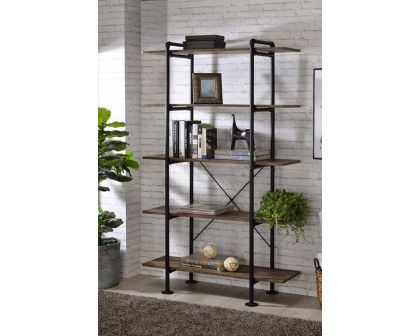 ACME - Nefo Bookshelf in Rustic Oak/Black