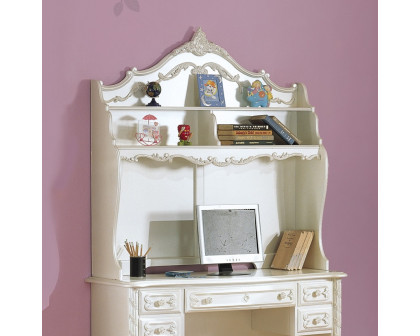 ACME - Pearl Computer Desk Hutch in Pearl White