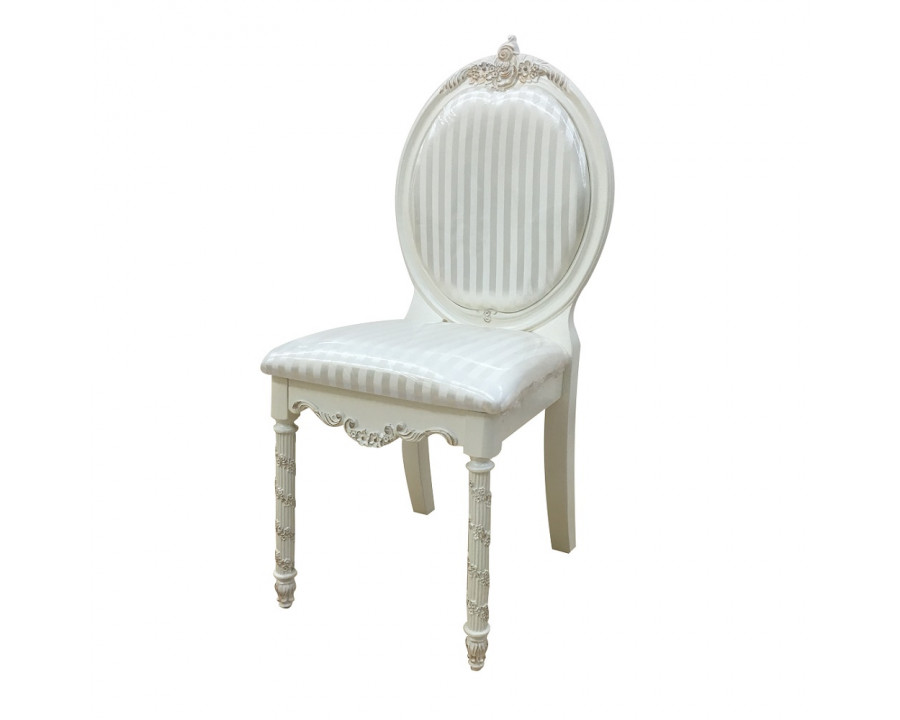 ACME - Pearl Chair in Pearl White