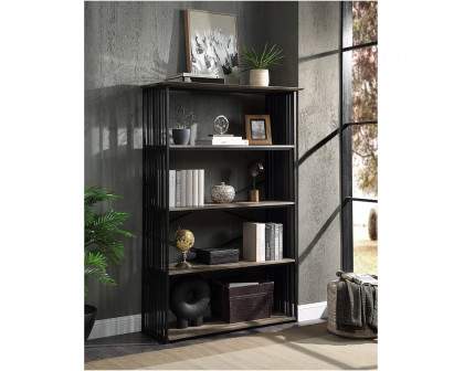 ACME - Zudora Bookshelf in Antique Oak/Black