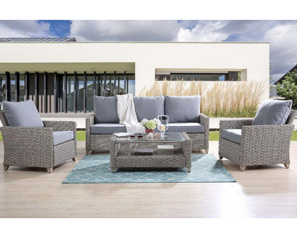 ACME - Greeley 4PC Pack Patio Sofa Set in Gray