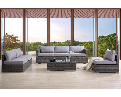 ACME - Sheffield 4PC Pack Patio Sofa Set in Gray