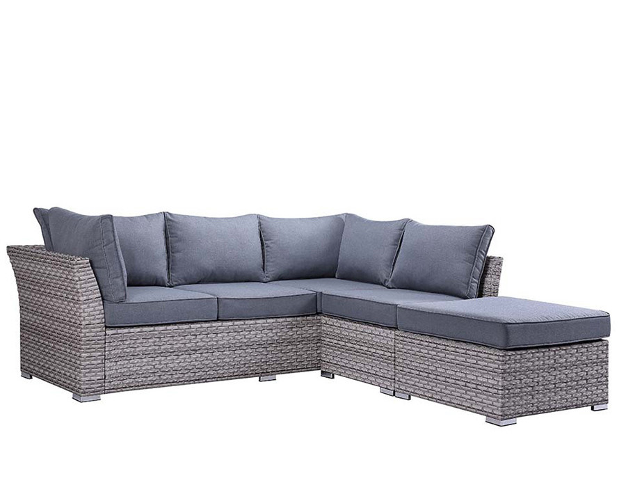 ACME - Laurance Patio Sectional Sofa & Cocktail Table in Gray