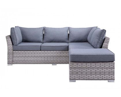 ACME - Laurance Patio Sectional Sofa & Cocktail Table in Gray