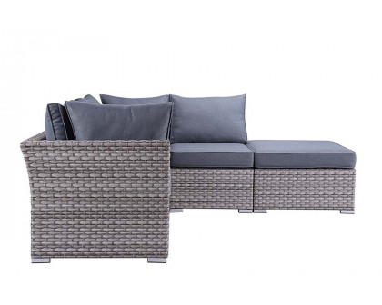 ACME - Laurance Patio Sectional Sofa & Cocktail Table in Gray