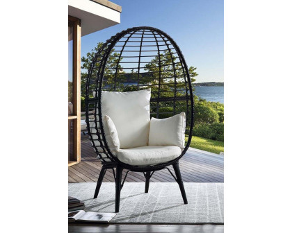 ACME - Penelope Patio Lounge Chair in Light Gray/Black