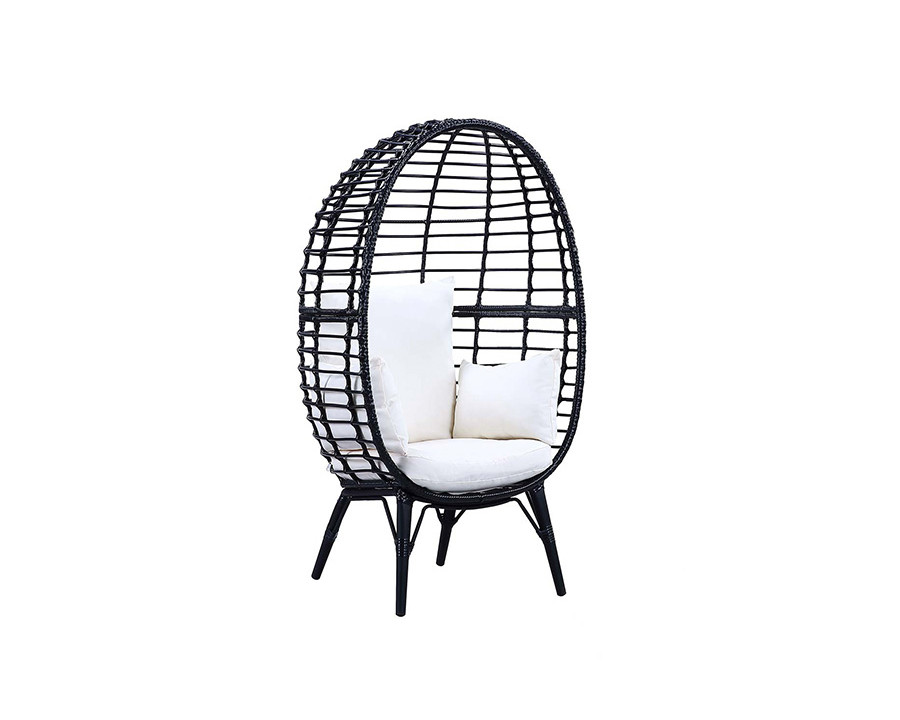 ACME - Penelope Patio Lounge Chair in Light Gray/Black