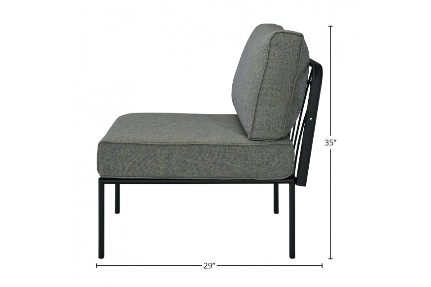 ACME™ Rajni Patio Armless Chair - Gray Black