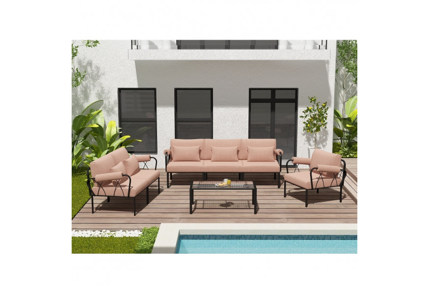 ACME™ Rajni Patio Armless Chair - Pink Black