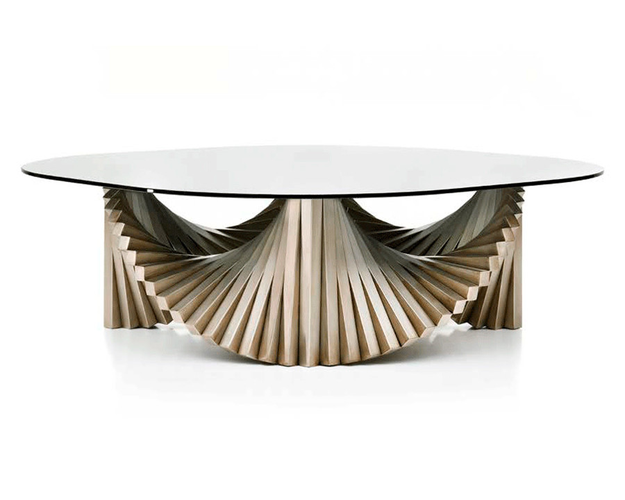 Alexandra - Tempus Round Coffee Table in Platium