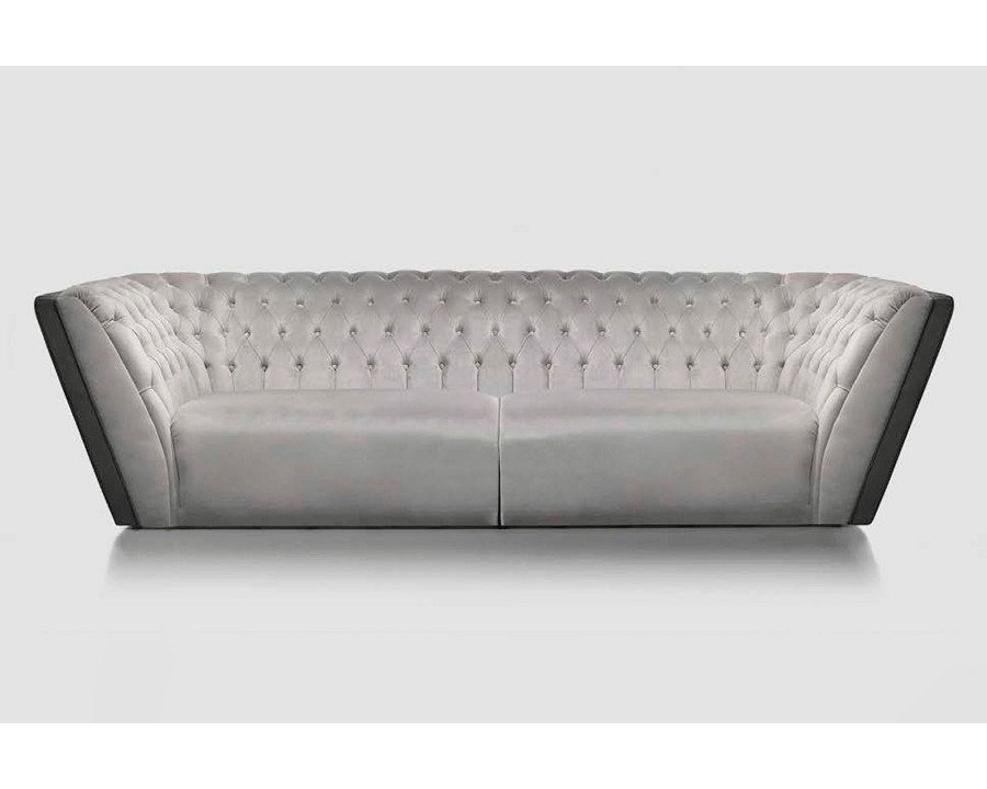 Alexandra - Bowie Stationary Solid Print Sofa in Fabric, Flared Arms