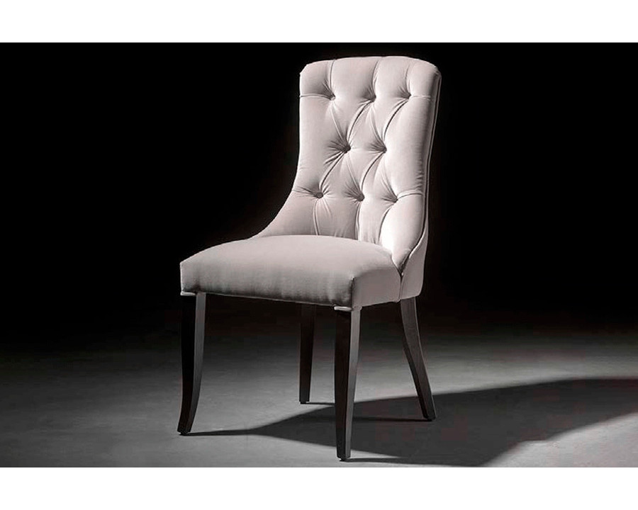 Alexandra - Lyon Stationary Solid Print Chair in Ebony, Armless