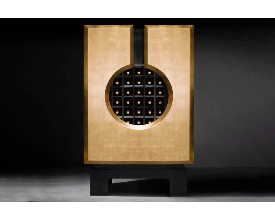 Alexandra - Regenta Rectangled Cabinet in Black/Gold