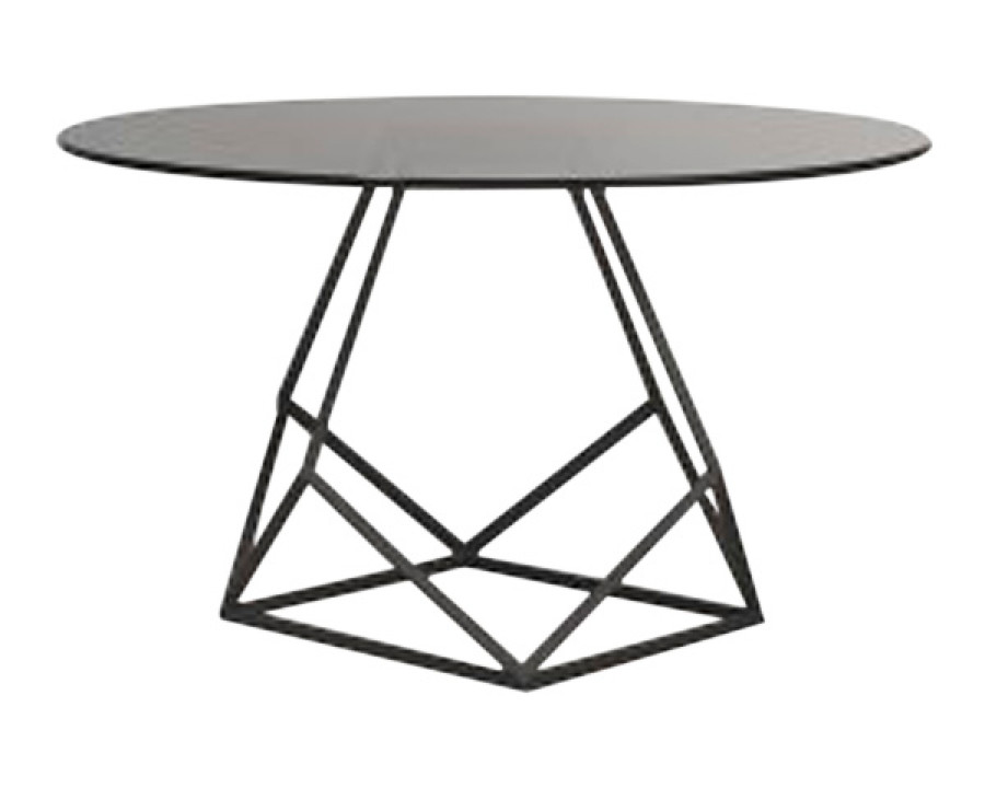 Alexandra Annette Round Low Side Table - Antique Nickel, Amsterdam Gray Marble