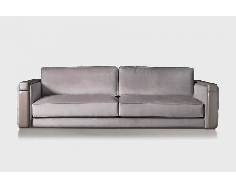 Alexandra - Miami Modular Solid Print Sofa in Fabric, Square Arms