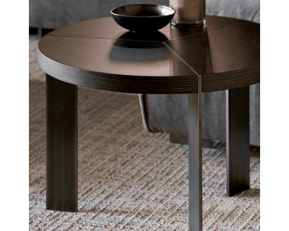 Alexandra - Tempo Round Side Table in Midnight/Antique Brass