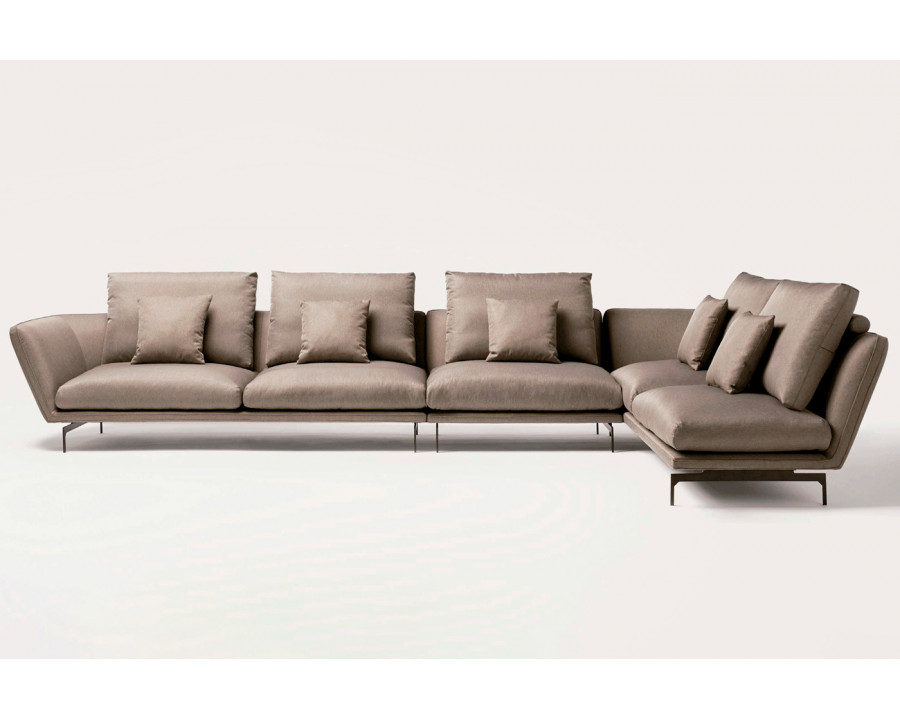 Alexandra - Disc Modular L-Shaped Corner Sectional in Fabric, Armless