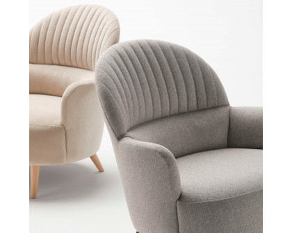 Alexandra - Cricket Stationary Solid Print Armchair in Centennial Oak, Rolled/Round Arms