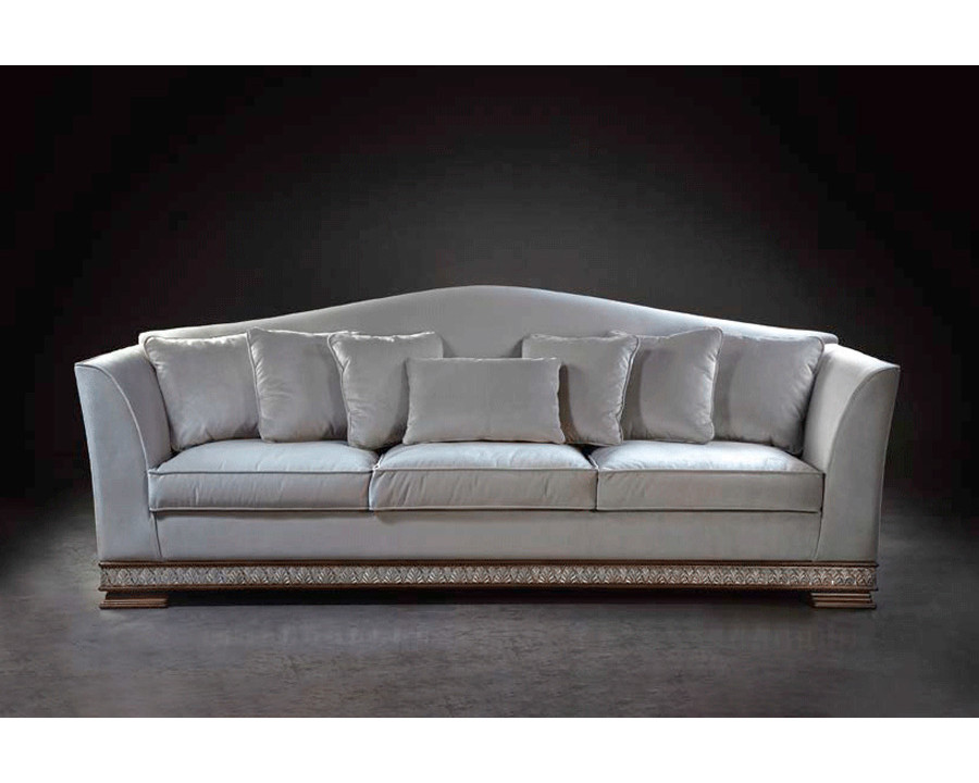 Alexandra - Atenea Stationary Solid Print Sofa in Fabric, Flared Arms