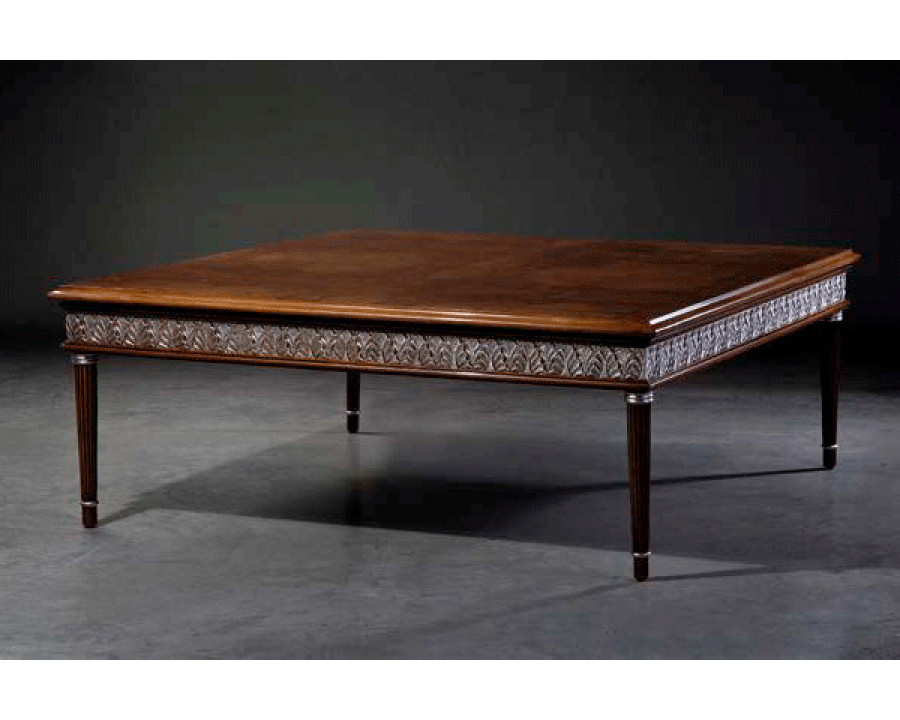 Alexandra - Atenea Rectangled Coffee Table in Walnut/Silver