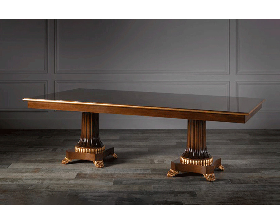 Alexandra - Vendome Dining Table in Walnut Lux/Gold