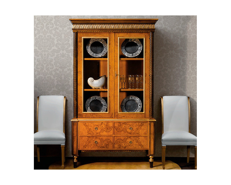 Alexandra - Atenea Rectangled Cabinet in Honey/Walnut Deco/Antique Gold