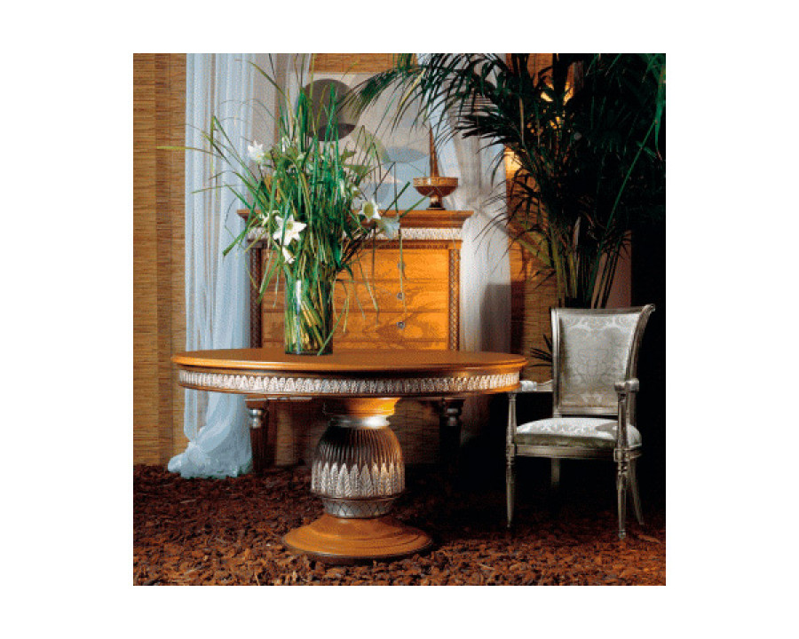 Alexandra - Atenea Small Dining Table in Honey/Walnut Deco/Antique Gold