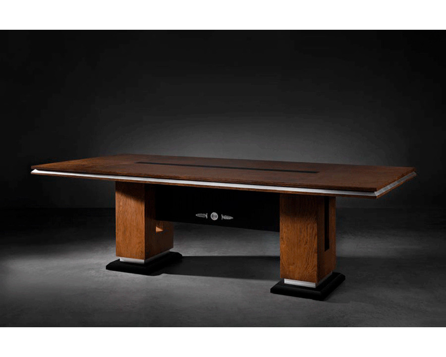 Alexandra - Leonid Dining Table in Walnut/Olive/Black