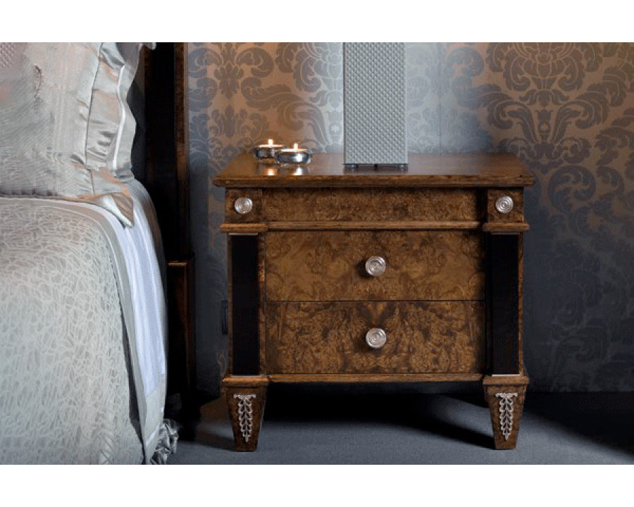 Alexandra - Leonid Nightstand in Walnut Olive