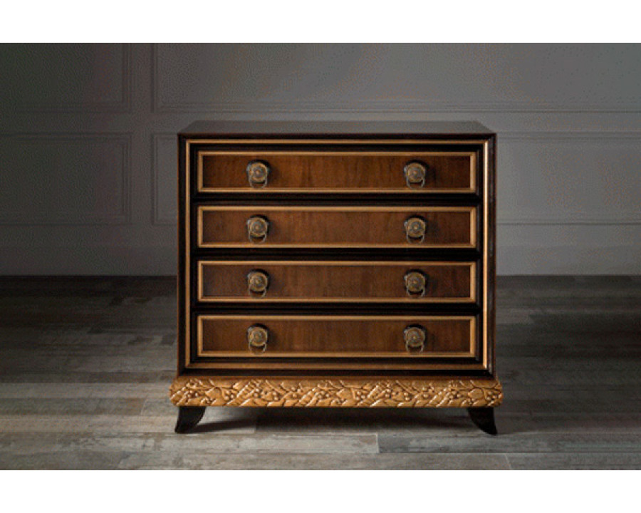 Alexandra - Randa Dresser in Walnut/Ebony/Gold