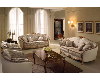 Arredoclassic Donatello Sofa With Bed - White/Gold, Cat. B