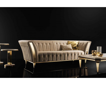 Arredoclassic Diamante Sofa - Beige/Brown/Gold, Cat. B