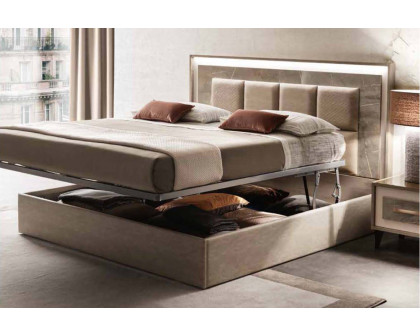 Arredoclassic Arredoambra Bed Twin Size With Upholstered HB - Light Beige/Brown/Gray, Cat. B