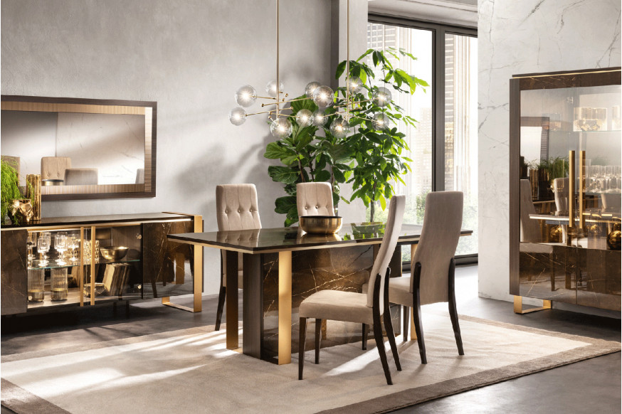 Arredoclassic™ Essenza Dining Chair - Brown/Marble, Cat. Special