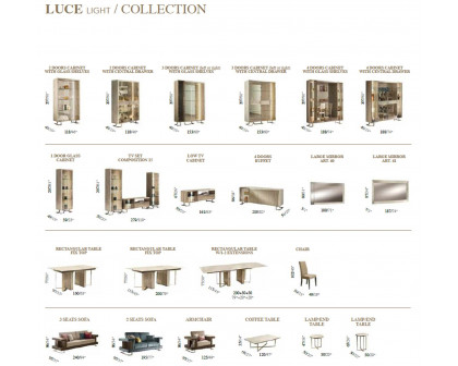 Arredoclassic - Luce Light 2 Doors Cabinet With Glass Shelves