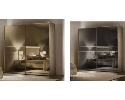 Arredoclassic - Luce Light 2 Sliding Mirror Doors Onyx Wardrobe