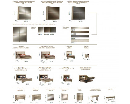 Arredoclassic - Luce Light 2 Sliding Mirror Doors Onyx Wardrobe