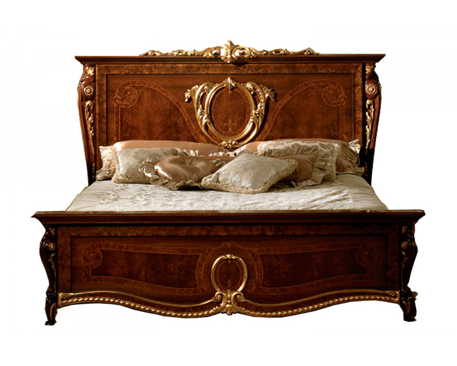 Arredoclassic Donatello Queen Size Bed - Brown/Gold