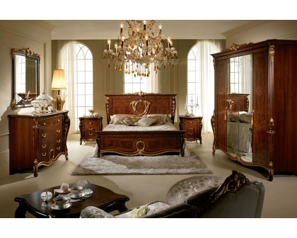 Arredoclassic Donatello Queen Size Bed - Brown/Gold