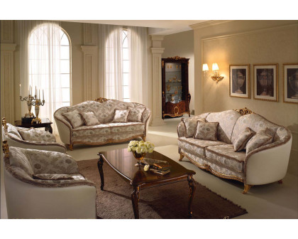 Arredoclassic Donatello Loveseat With Bed - White/Gold, Cat. A